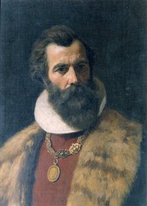 Bearded Man with Fur Collar and Chain by anonymus