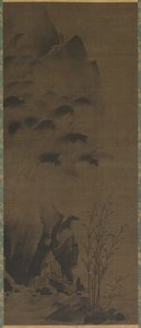 Bamboo in Rain by attributed to Genga