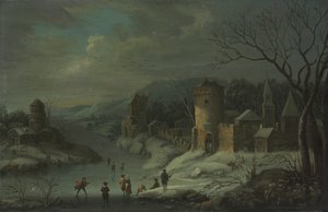Winter Landscape by attributed to Jan Griffier
