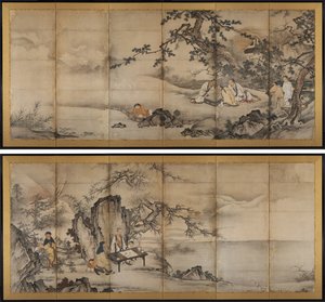 The Four Accomplishments by attributed to Kano Shōei