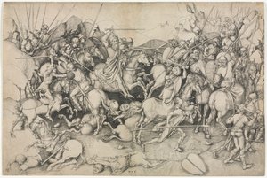 The Battle of St. James the Greater at Clavijo by attributed to Martin Schongauer