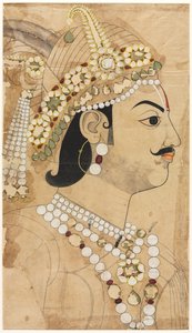 Portrait of Maharaja Pratap Singh (1764–1803) by attributed to Sahib Ram