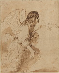 The Angel of the Annunciation by called Guercino Giovanni Francesco Barbieri