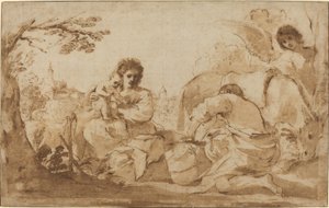 The Rest on the Flight into Egypt by called Guercino Giovanni Francesco Barbieri