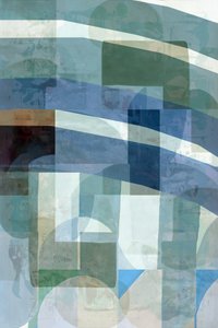 Abstract Blue Green Layers