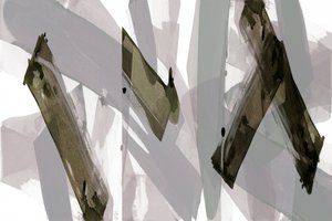 Abstract Olive Grey Strokes by cartissi