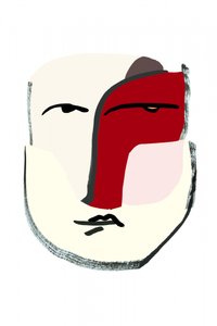 Abstract Red Face by cartissi