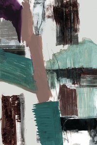 Abstract Teal Brushstrokes by cartissi