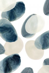 Blue Beige Organic Shapes by cartissi