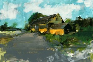 Golden Light Barn by cartissi