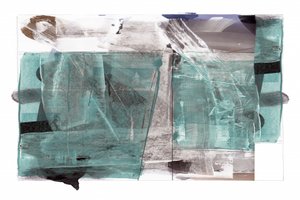 Modern Teal Abstract Shapes by cartissi