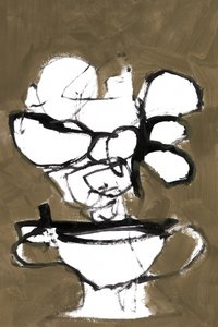 Monochrome Floral Vase by cartissi