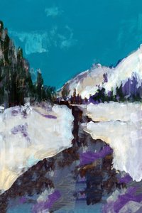 Teal Sky Winter River by cartissi