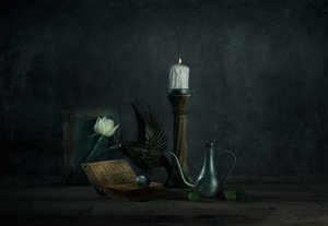 Gothic Rose and Crow by chenyi wang