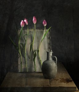 Rustic Tulips Still Life