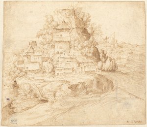 A Village Nestled at the Foot of a Hill by circle of Giorgione