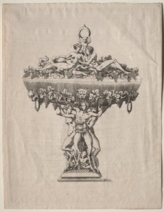 Covered Cup with Grape Festoon