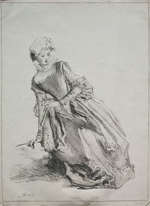 Woman Seated by copy after Jean Antoine Watteau