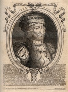 Portrait of Caribert or Charibert (d.567) King of the Franks - Engraving from 
