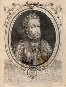 Portrait of Henry II (1519 - 1559) King of France - Engraving from 