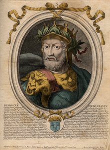 Portrait of Merovee, King of the Salian Franks. Engraving from 