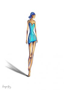 Chic Blue Dress Woman by dragonfly
