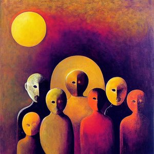 Abstract Crowd with Expressive Faces