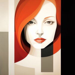Abstract Minimalist Contemporary Girl Portrait