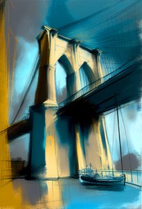 Abstract Sketch of Brooklyn Bridge
