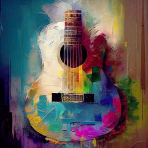 Electric rock guitar with warm colors