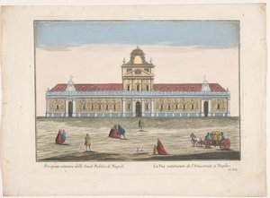 View of the University of Naples (Exterior View of the Public Studies of Naples) by familie Remondini (attributed to)