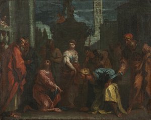 Christ and the Woman Taken in Adultery by follower of Sebastiano Ricci