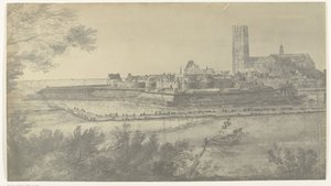 View of Harderwijk, 1672 by frères Moreau