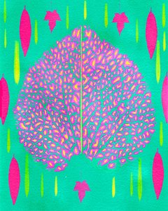 Neon Botanical Leaf by giovanna nicolo