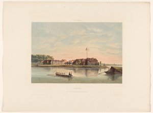 Fort Zeelandia in Paramaribo. Suriname. View of Fort Zeelandia in Paramaribo by jonkheer Jacob Eduard van Heemskerck
