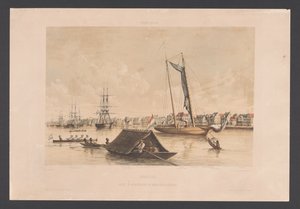 Waterfront and Roadstead in Paramaribo by jonkheer Jacob Eduard van Heemskerck