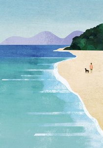 Serene Beach Walk by longwayhome