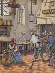 A Cook Seized in His Kitchen by Men-at-Arms on Suspicion of Having Attempted to Poison the King