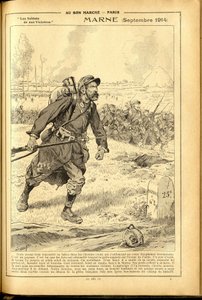 Agenda Buvard du Bon Marche 1917 - Illustration of Job: Marne September 1914 - War of 14-18, Marne, Great Battles, Battle of Marne - Soldiers