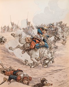 Charge of the battleships at the Battle of Reichshoffen (or Fröschwiller Woerth) in 1870
