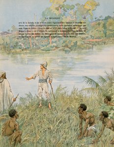 History of Belgium: Sergeant Henri de Bruyne and Lieutenant Joseph Lippens on the banks of La Lomami in Congo in 1889