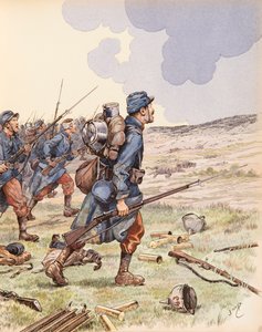 The Poilus during the Battle of the Marne during the First World War by pseudonym for Onfray de Breville Jacques Job