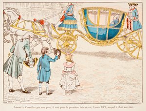 Napoleon Bonaparte brought to Versailles by his father sees King Louis XVI in Carossus for the first time in 1770