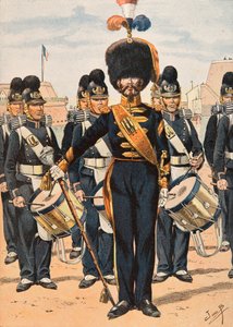 Outfit of French Troops at All Times: Drum Major of Fleet Crews (1837) by pseudonym for Onfray de Breville Jacques Job