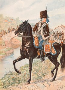 Outfit of the French Troops at All Times: Colonel of the Hussars of Chamborant by pseudonym for Onfray de Breville Jacques Job
