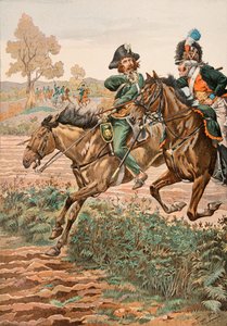 Outfit of French Troops at All Times: Cavalier Vendeen and Piqueur on the Horse of the Germanique Legion (1793), Private Collection by pseudonym for Onfray de Breville Jacques Job