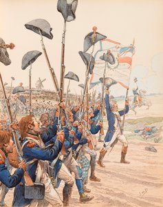 The Battle of Valmy in 1792 by pseudonym for Onfray de Breville Jacques Job