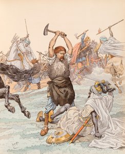 The Blacksmith of Poitiers During the Battle of Poitiers in 732 by pseudonym for Onfray de Breville Jacques Job