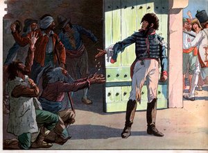 Joachim Murat, dechu king of Naples, prisoner in the fortress of the port of Pizzo distributed his money to captive bandits with him in 1815