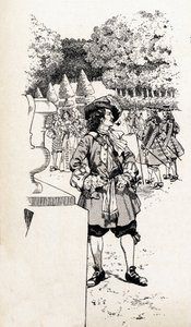 King Louis XIV of France with His Courtiers in the Gardens of Versailles by pseudonym for Onfray de Breville Jacques Job